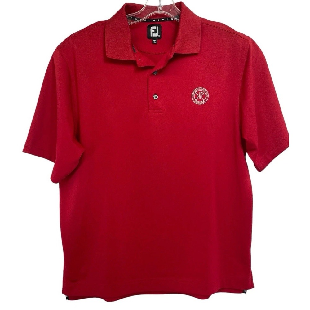 FJ Footjoy/ High Ridge Palm Beach C.C. Mens Medium Red Polo Shirt (J3) NW/OTs
